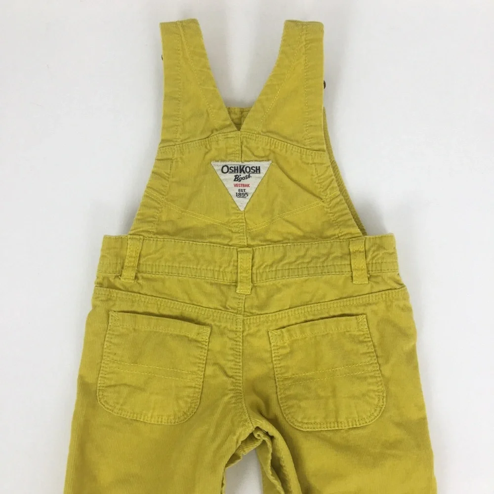 Oshkosh B’Gosh 1990’s Vintage Yellow Corduroy Overalls Kids Size 6 Months